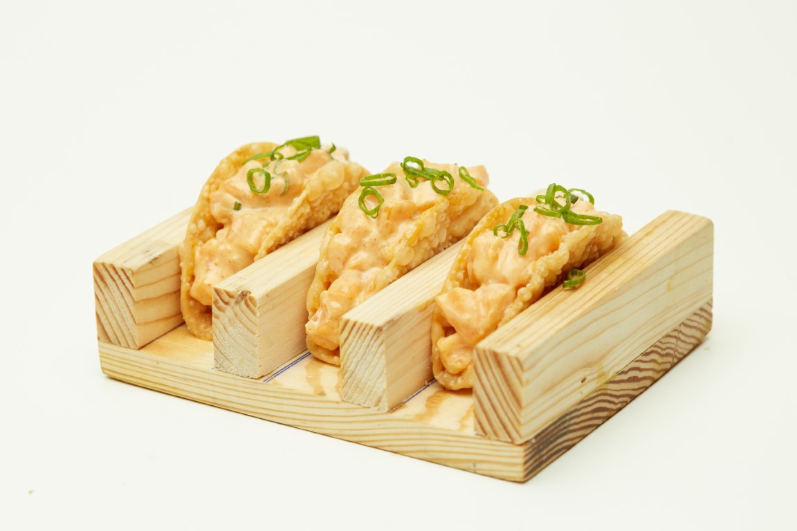 Salmon Tacos, Spicy Mayo